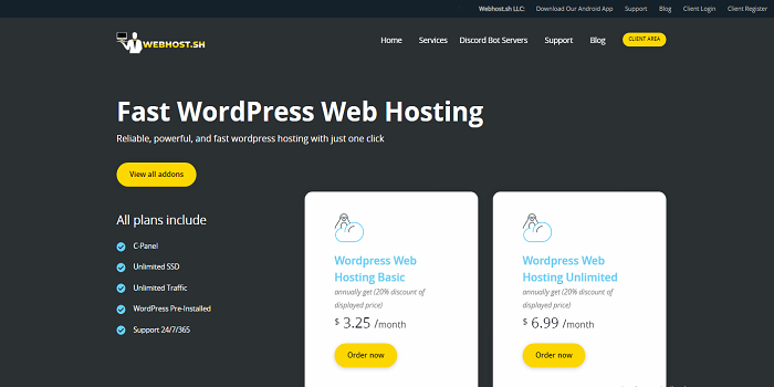 wordpress web hosting services
